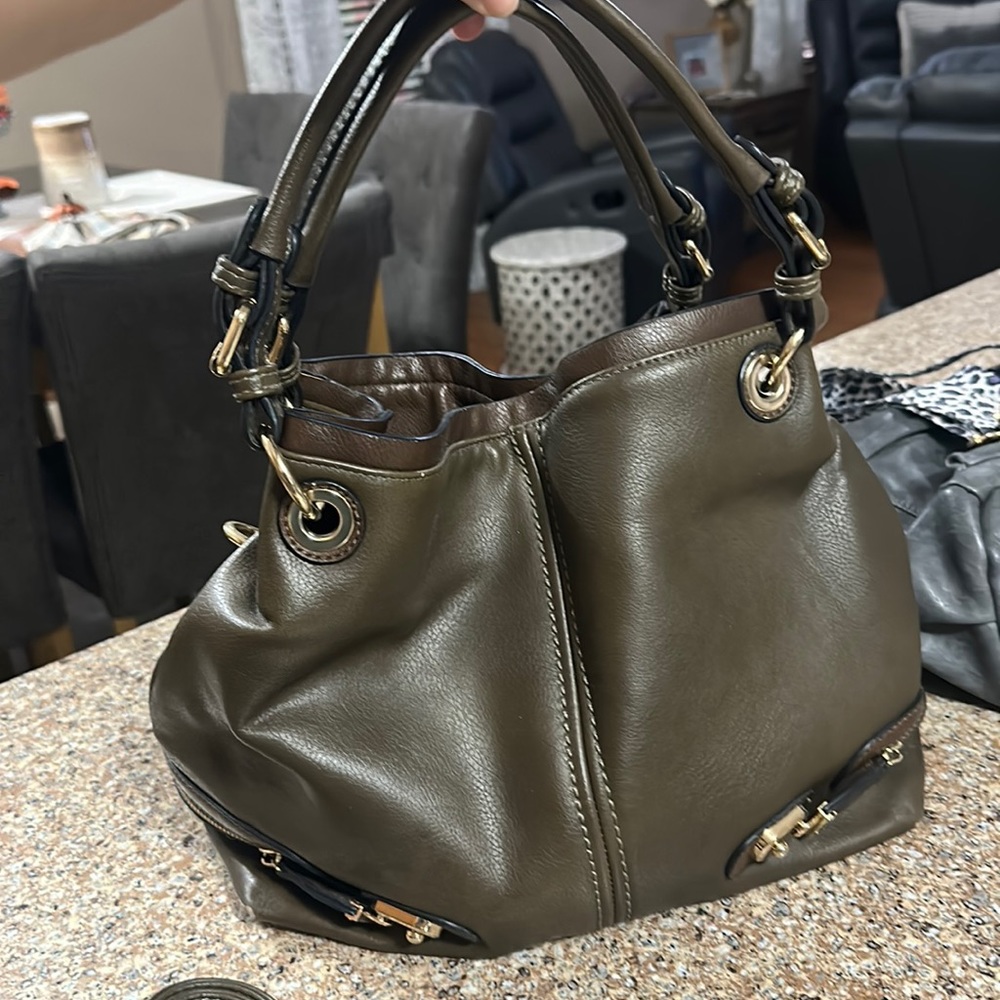 Olive green purse with strap